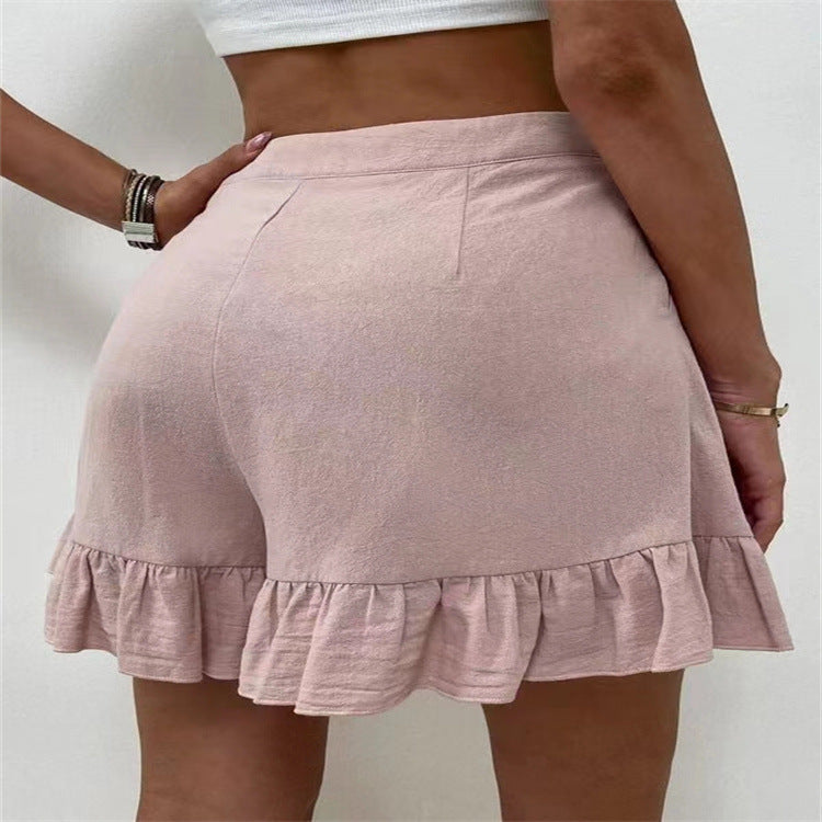 Women Fashion Casual Loose Wide Leg High Waist Shorts
