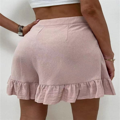 Women Fashion Casual Loose Wide Leg High Waist Shorts
