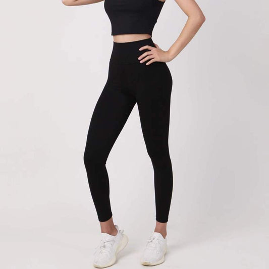 Pantalones deportivos ajustados de cintura alta para mujer, informales, de color liso
