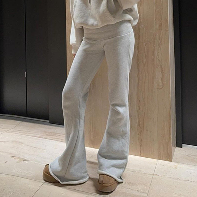 Women Basic Solid Color High Waist Sports Casual Sweat Pants