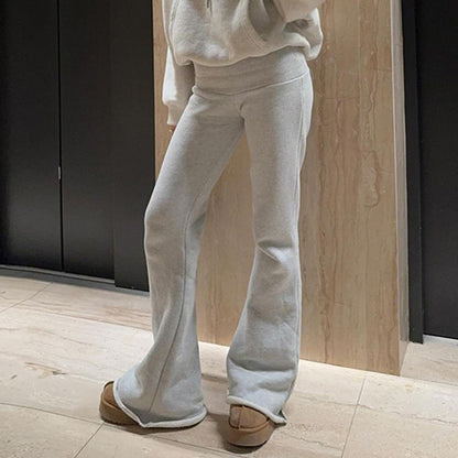 Women Basic Solid Color High Waist Sports Casual Sweat Pants