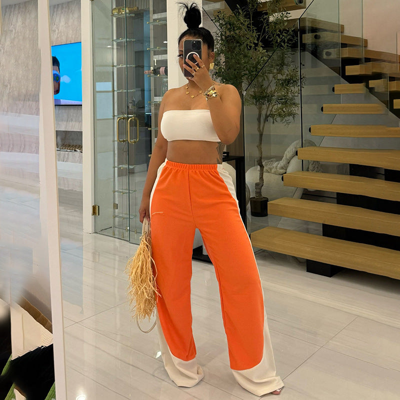 Women Retro Casual Straight Dosing Loose Wide-Leg Pants