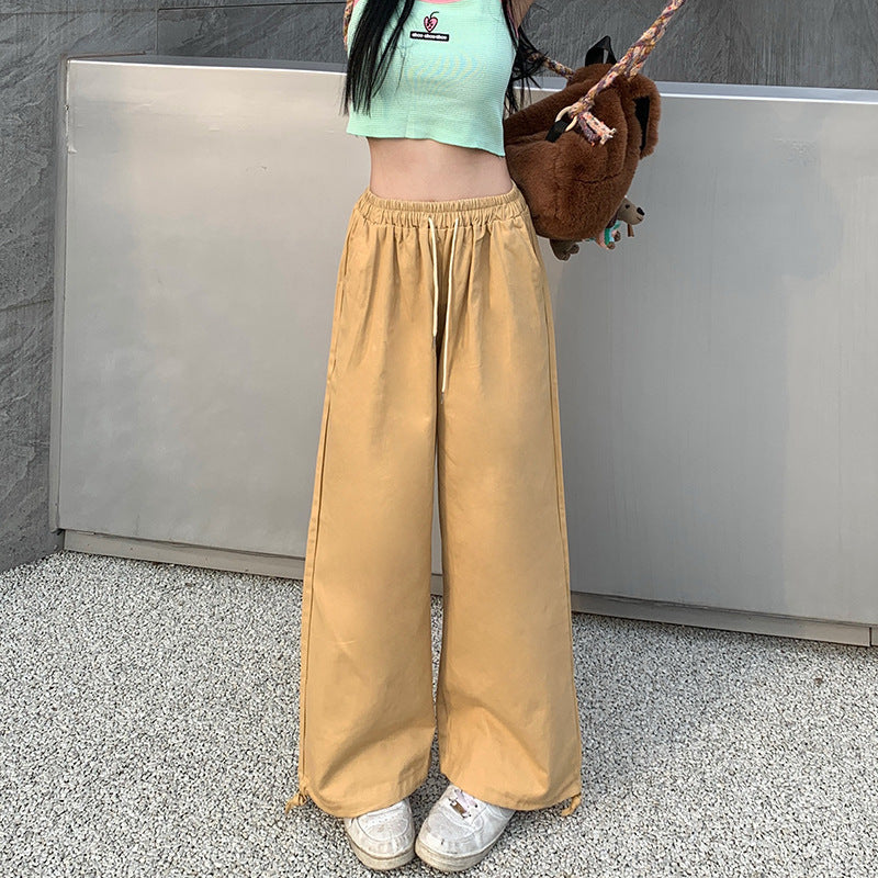 Plus Size Women Casual High Waist Loose Comfortable Straight Casual Cargo Pants