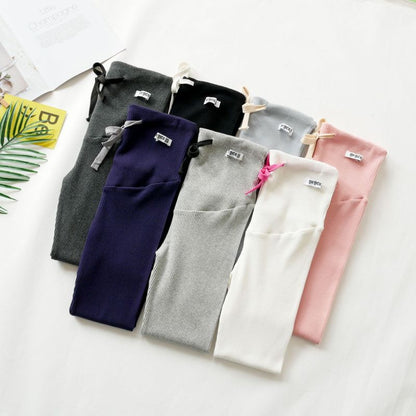 Pregnant Women Fashion Casual Belly Threaded Leggings