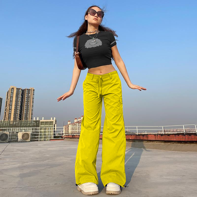 Women Fashion Casual Solid Color Micro-Pants