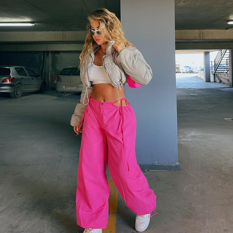 Women Fashion Casual Solid Color Loose Pants