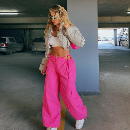 Women Fashion Casual Solid Color Loose Pants