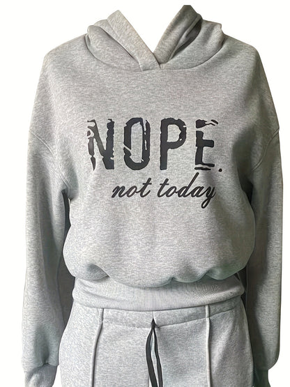 Autumn And Winter Athleisure Women Fashion Casual Letter Hoodie Sports Thickened Pants Two-Piece Set