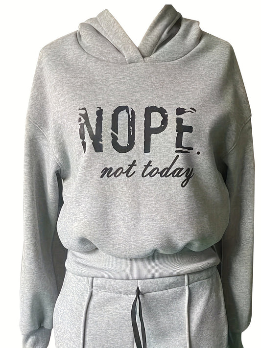 Conjunto deportivo de dos piezas para mujer, con capucha y pantalones gruesos, informal, a la moda, para otoño e invierno