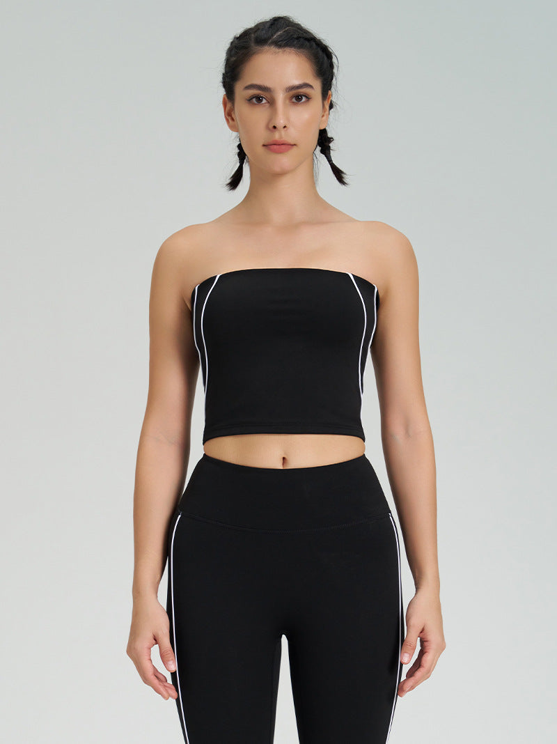 Top deportivo de yoga con doble exfoliación, informal, a la moda para mujer
