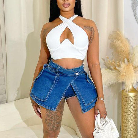 Women Fashion Casual Stretch Denim Shorts