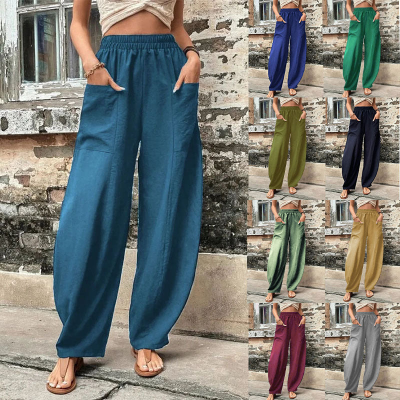 Women Casual Solid Color Pants