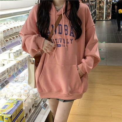 Sudadera con capucha informal de invierno para mujer con forro polar