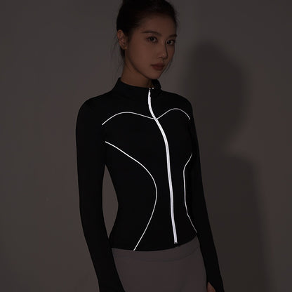 Chaqueta deportiva reflectante para correr al aire libre