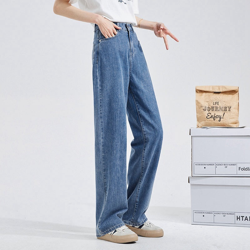 Vaqueros rectos casuales holgados a la moda para mujer