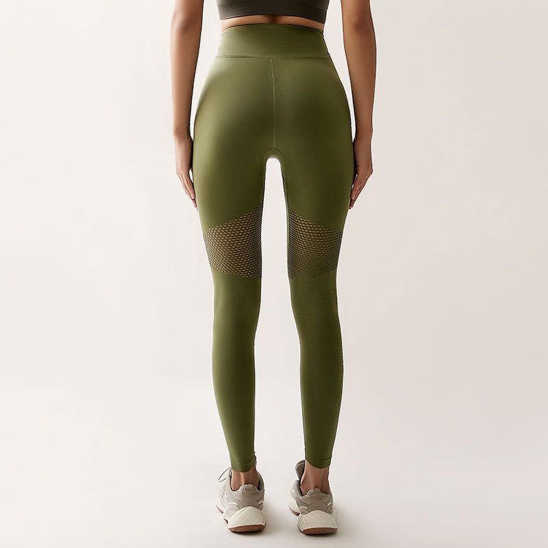 Women Casual Quick Dry Mesh Tight High Elastic High Waist Yoga Pants