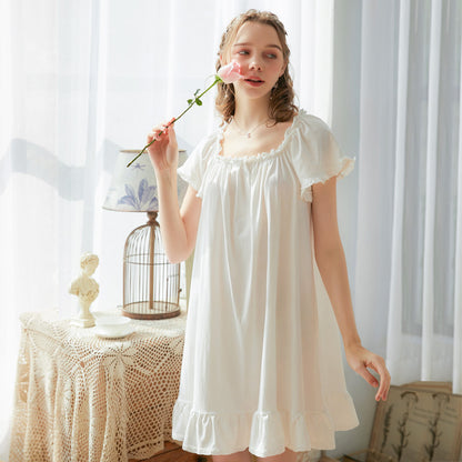 Women Casual Plain Lace Nightdress