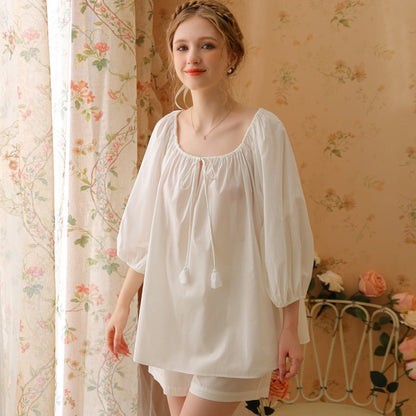 Conjunto de pijama holgado informal de color liso para mujer