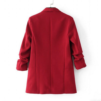 Blazer casual de color sólido de moda para mujer