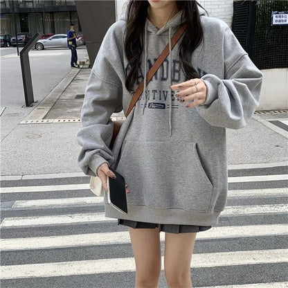 Sudadera con capucha informal de invierno para mujer con forro polar