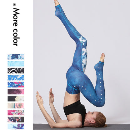 Women Casual High Waist Sports Stripe Yoga Leggings
