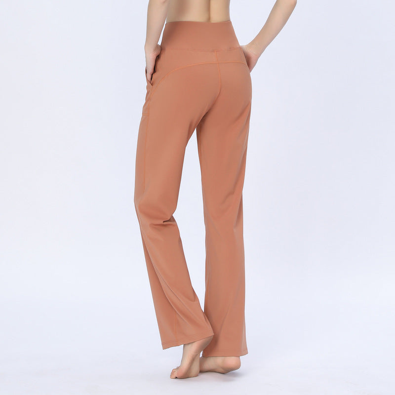 Women Casual Solid Color Yoga High Waist Sports Pants