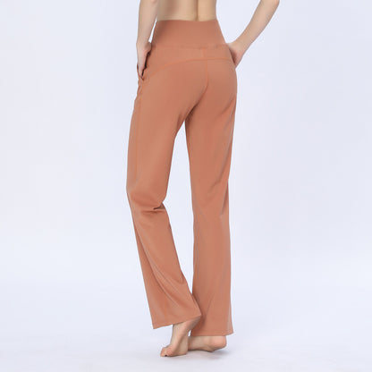Women Casual Solid Color Yoga High Waist Sports Pants