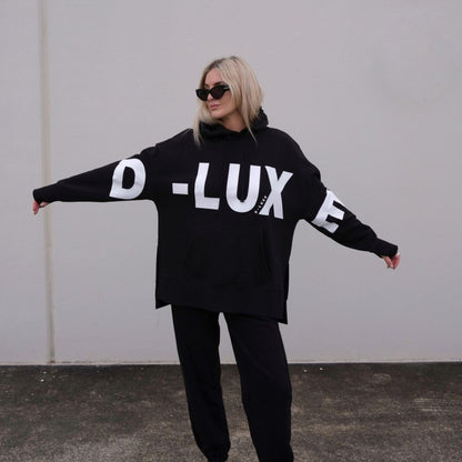 Sudadera con capucha de manga larga con estampado de letras de moda informal para mujer