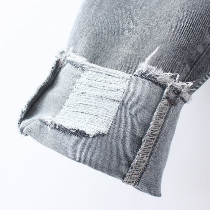 Women Fashion Casual Smoke Grey Plus Size Stretch Skinny Jeans