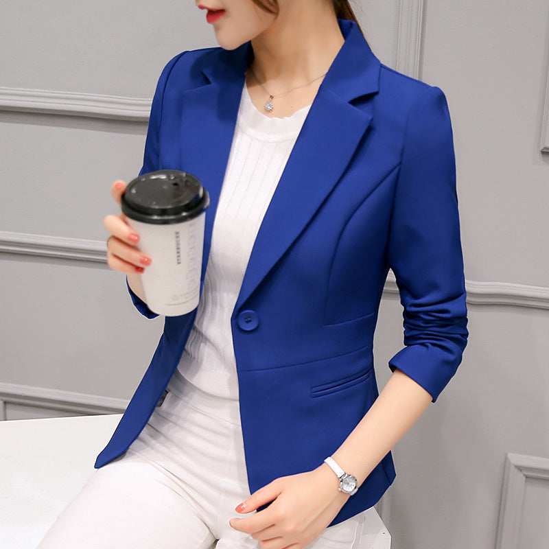 Chaqueta blazer informal de manga larga con botones para mujer