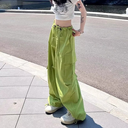 Fashion Women Casual Solid Color High Waist Wide-Leg Pants