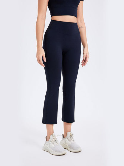 Women Fashion Casual Solid Color High Waist Slim-Fit Yoga Pants