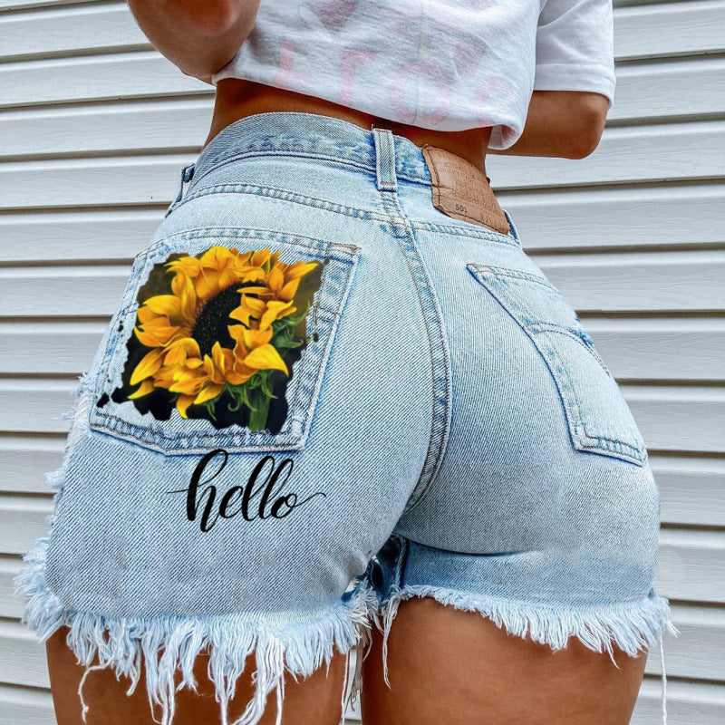 Women Summer Loose Edgy Vintage Casual High Waist Denim Shorts
