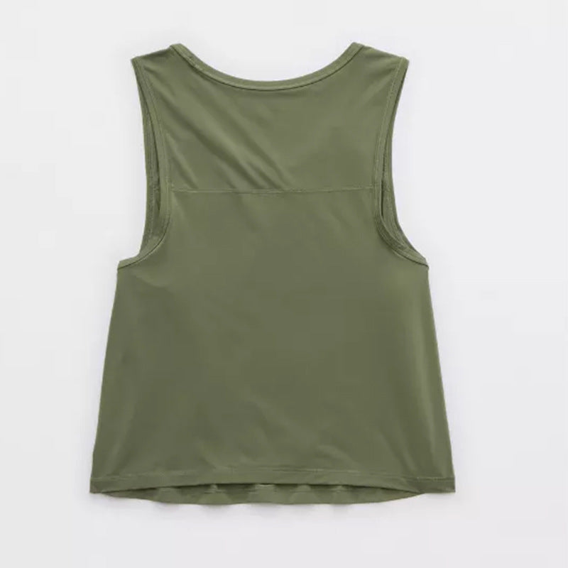 Women Fashion Casual Solid Color Sleeveless Top High-Waisted Shorts Yoga Sports Two-Piece Set