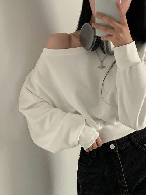 Sudadera informal de manga larga con fugas para mujer