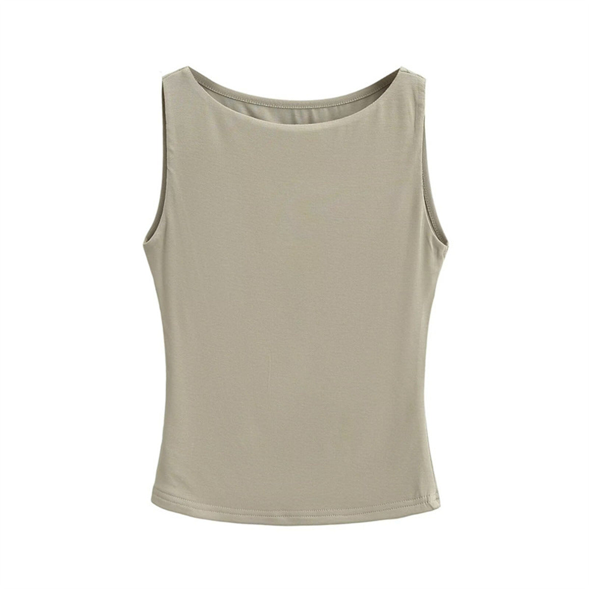 Women Casual Solid Color Sleeveless Slim-Fit Tank Top