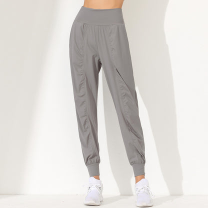 Pantalones deportivos informales de color liso para mujer, de secado rápido, para correr, yoga y fitness