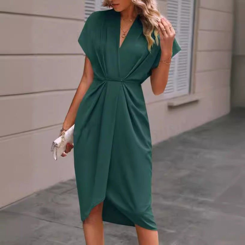 Women Casual Fashion Solid Color Dress