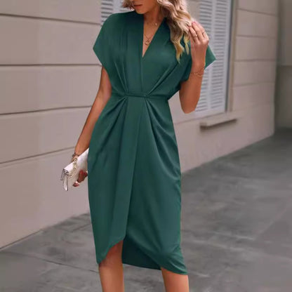 Women Casual Fashion Solid Color Dress