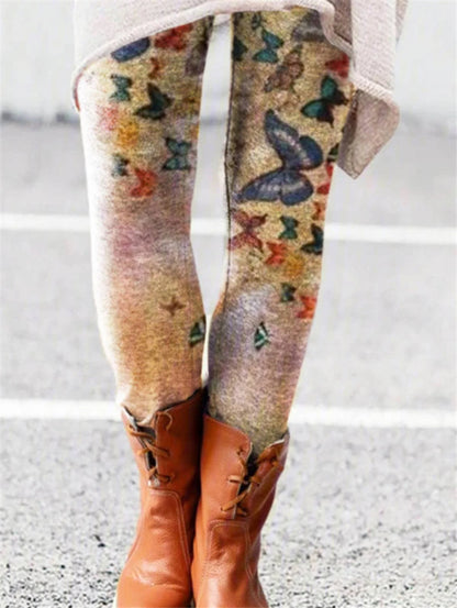 Women Printed Casual Slim Leggings Pants