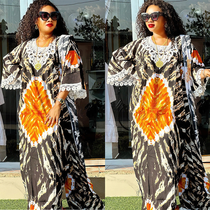 Women Casual Loose Graphic Print Plus Size Dress