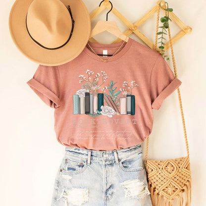 Camiseta de manga corta con cuello redondo y estampado floral informal para mujer