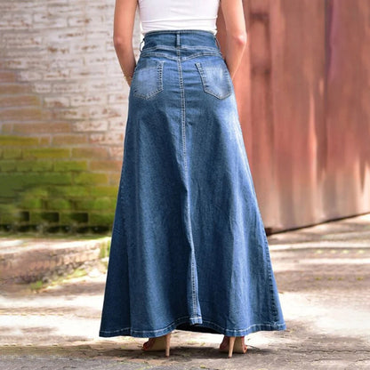 Women Fashion Casual Denim Long Skirt