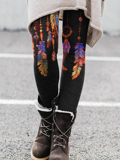 Women Printed Slim Fit Casual Leggings Pants