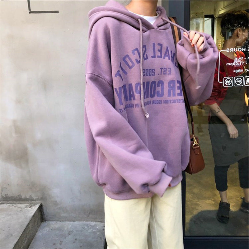 Sudadera con capucha informal con estampado de letras y forro polar para mujer