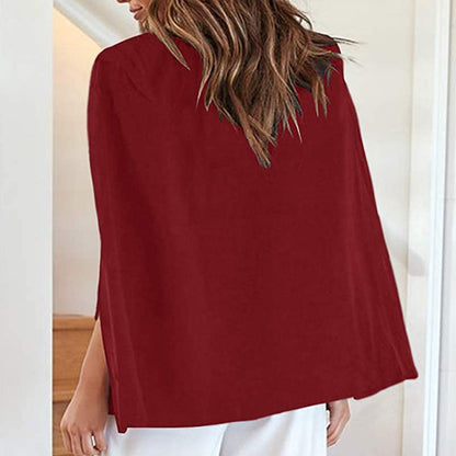 Chaqueta tipo capa de color liso informal a la moda para mujer