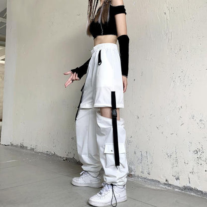 Women Casual Loose Detachable Straight Pants