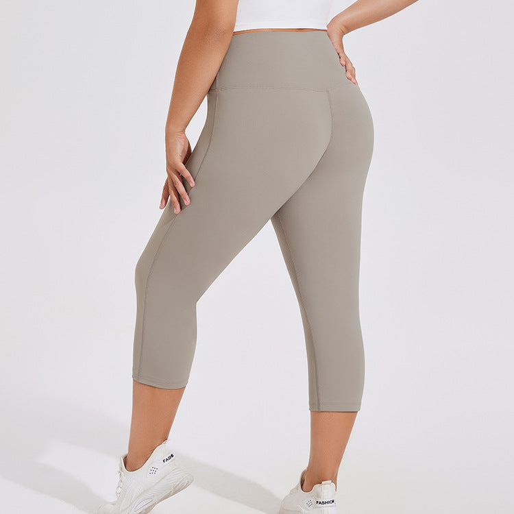 Women Casual Solid Color Plus Size High Waist Hip Lifter Sports Fitness Yoga Pants