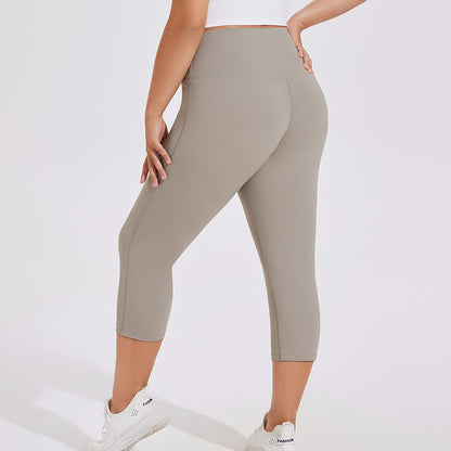 Women Casual Solid Color Plus Size High Waist Hip Lifter Sports Fitness Yoga Pants