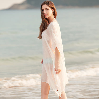 Traje de baño irregular para mujer, informal, para vacaciones en la playa, con estampado de murciélago